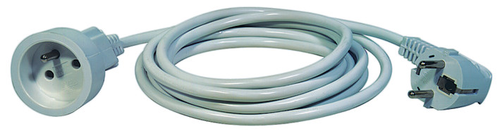 Prodlužovací kabel 1,5 m / 1 zásuvka / bílý / PVC / 1 mm2, 1901010150