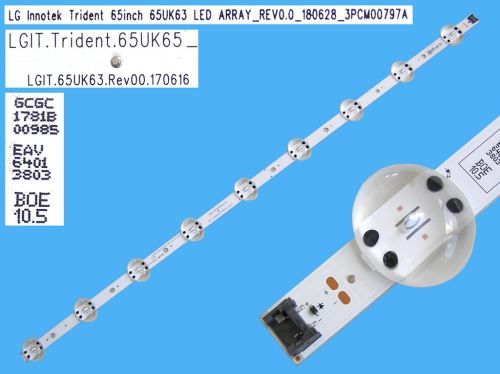 LED podsvit 715mm, 9LED / DLED Backlight 715mm - 9 D-LED, LGIT_Trident_65UK65, 3PCM00797A 