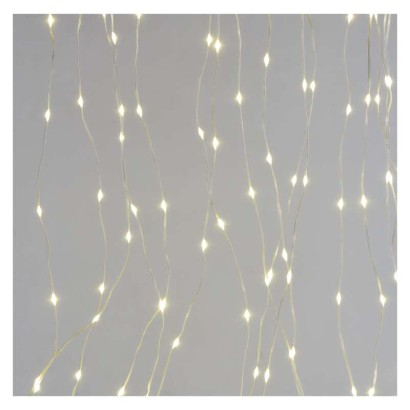 LED vánoční drop řetěz – záclona, 1,7x2 m, venkovní i vnitřní, teplá bílá, programy, 1550030014