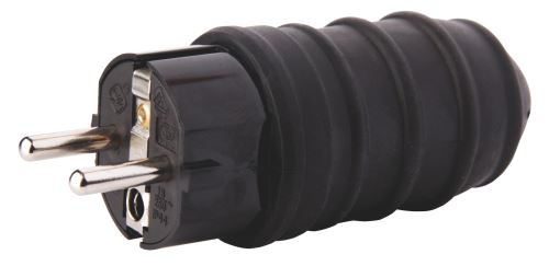 Vidlice gumová přímá pro prodlužovací kabel, černá P0050