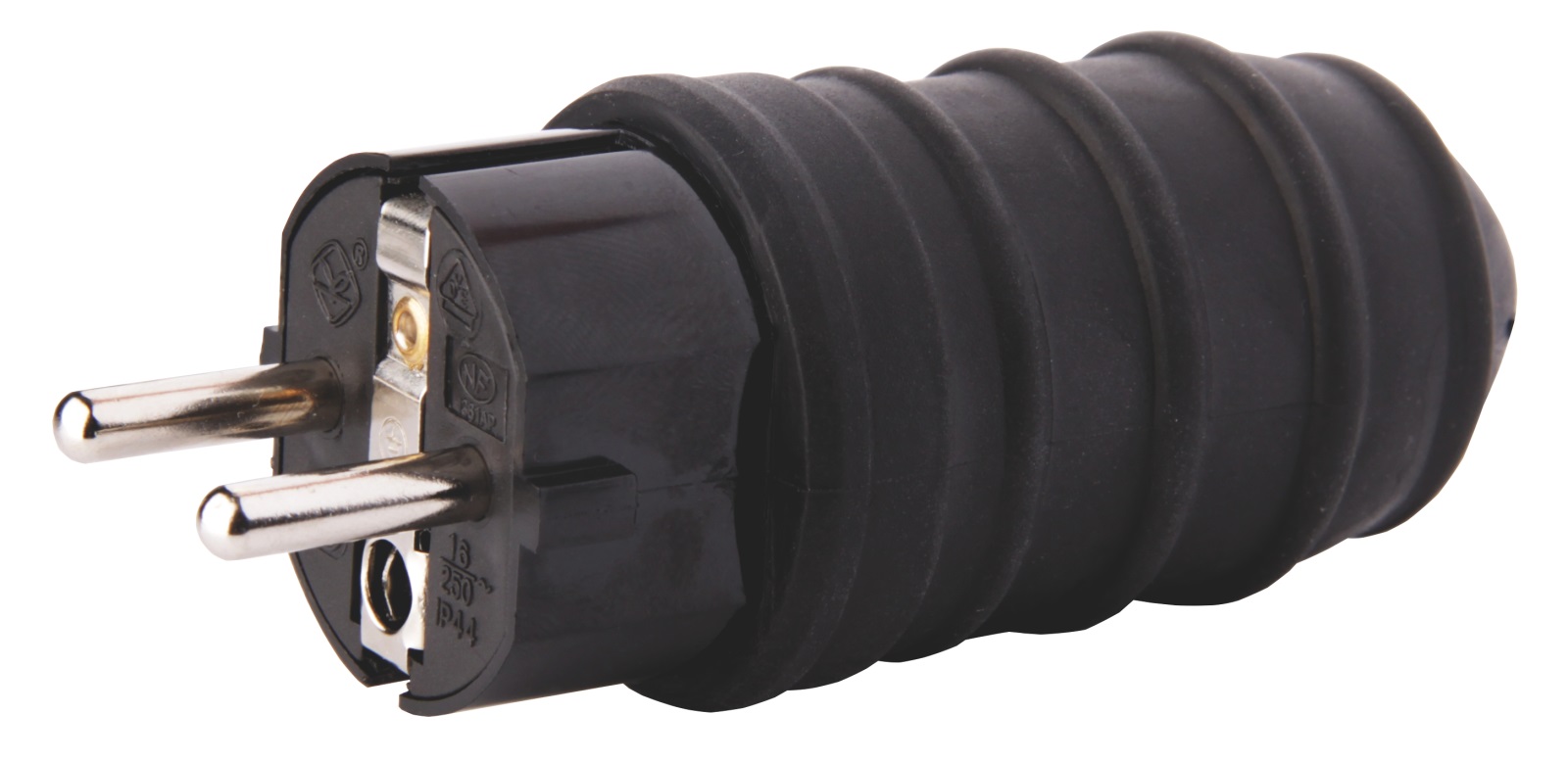Vidlice gumová přímá pro prodlužovací kabel, černá, 1906100060