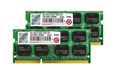Transcend SODIMM DDR3 16GB KIT(8GBx2), 1600MHz 2Rx8 pro Apple iMac