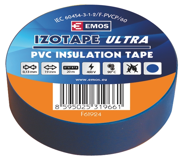 Izolační páska PVC 19mm / 20m modrá, 2001192040