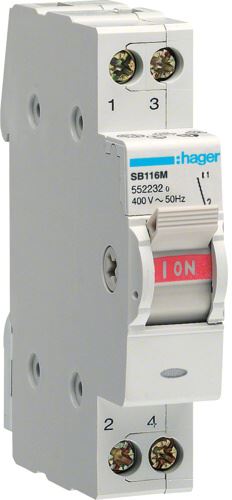 HAGER SBT116 VYPÍNAČ S KONTROLKOU 1P 16A 230V (SB116M)