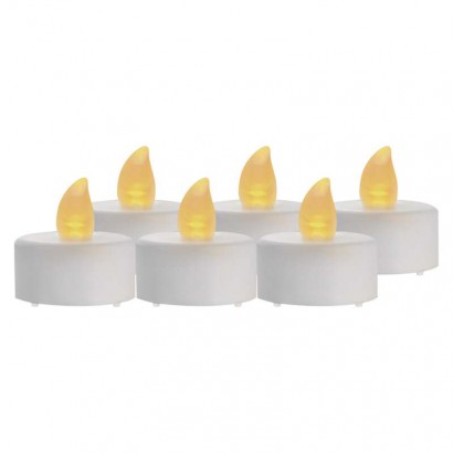 LED dekorace – čajová svíčka bílá, CR2032, vnitřní, vintage, 6 ks, 1550001010
