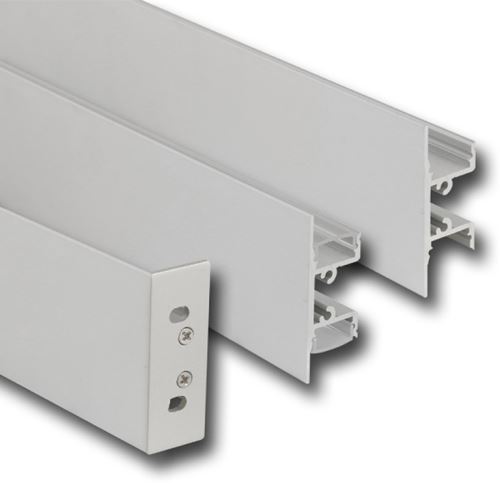 MCLED PROFIL AL NÁST. NS 18X49MM ČIRÝ DIFUZOR KOMPLET 1M ML-761.021.43.1