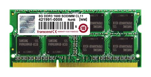 Transcend SODIMM DDR3 8GB 1600MHz, 2Rx8