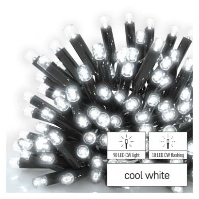 Profi LED spojovací řetěz problikávající, 10 m, venkovní i vnitřní, studená bílá D2AC03