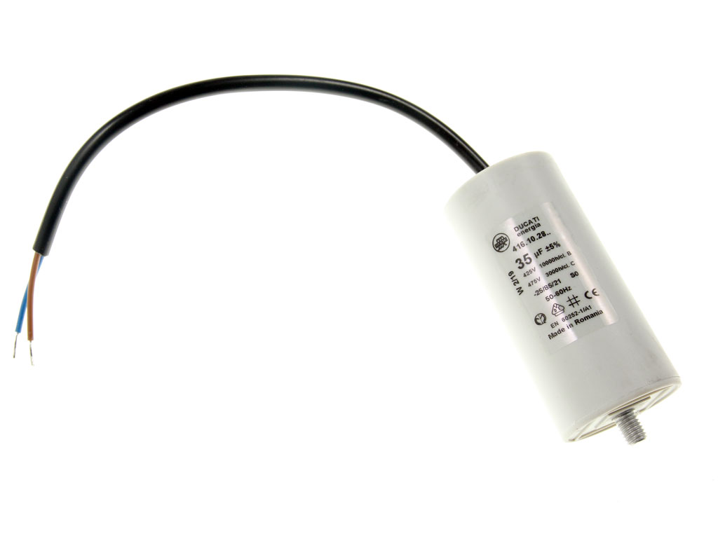 Rozběhový kondenzátor 35uF 400V / 450V kabel, mo