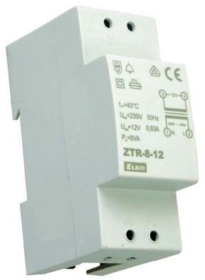 ELK TRAFO ZVONK. ZTR-8-12 12V 8VA 2M 3681
