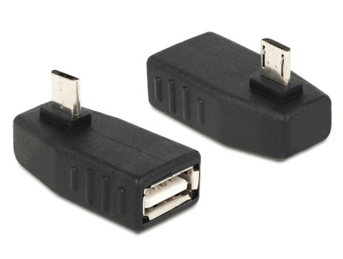 Delock Adapter USB micro-B samec > USB 2.0-A samice, OTG, pravoúhlý 270°