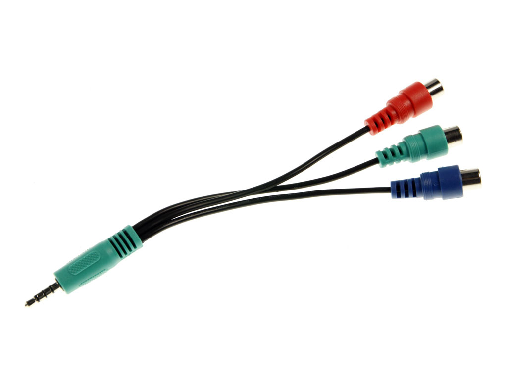 Kabel redukce 3.5mm jack 4 polový / 3xCINCH R+G+B