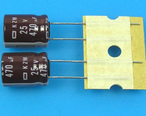 470uF/25V - 105°C Nippon  KZM   kondenzátor elektrolytický, low ESR, long life, high rippl