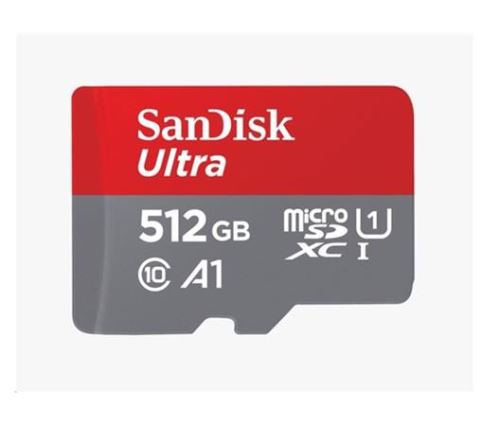SanDisk MicroSDXC karta 512GB Ultra (120 MB/s, A1 Class 10 UHS-I, Android) + adaptér