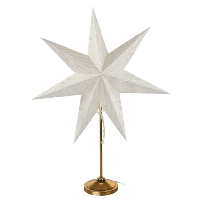 Vánoční hvězda papírová se zlatým stojánkem, 45 cm, vnitřní, 1550005014