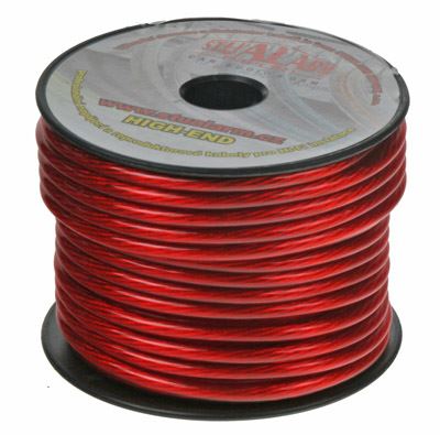 Kabel 6 mm, červeně transparentní 1 m