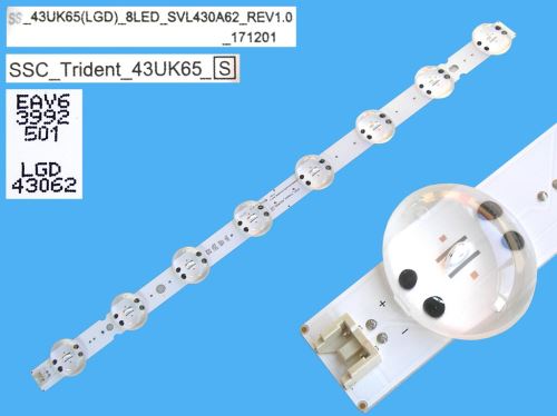 LED podsvit 445mm, 8LED / DLED Backlight 445mm - 8 D-LED, SSC_Trident_43UK65_SVL430A62, EA