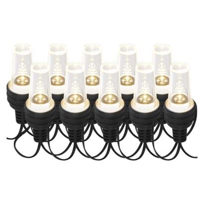 LED světelný řetěz – 10x párty žárovky, 4,5 m, venkovní i vnitřní, studená bílá, DCPC08