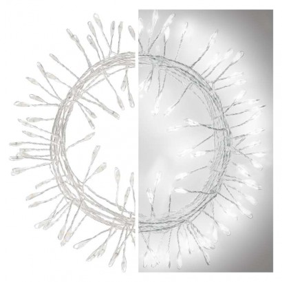 LED vánoční nano řetěz – ježek, 2,4 m, 3x AA, vnitřní, studená bílá, časovač, 1550032007