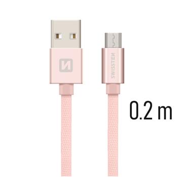 SWISSTEN DATA CABLE USB / MICRO USB TEXTILE 0,2M P
