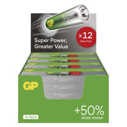 Alkalická baterie GP Super AA (LR6), 288 ks, display box, 1013201201