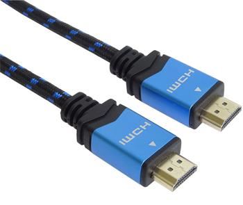 PremiumCord Ultra HDTV 4K@60Hz kabel HDMI 2.0b kovové+zlacené konektory 3m bavlněné oplášt
