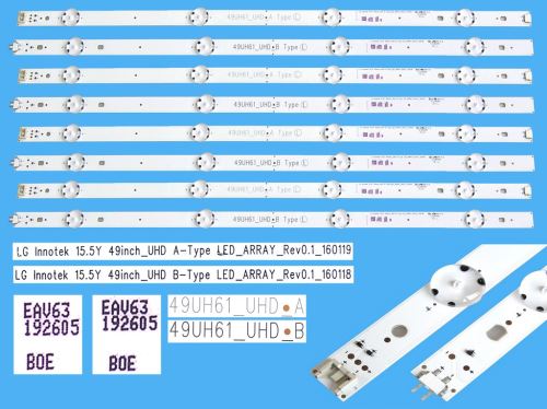 LED podsvit sada LG AGF79082402AL celkem 8 pásků / DLED TOTAL ARRAY LG Innotek 15.5Y 49inc