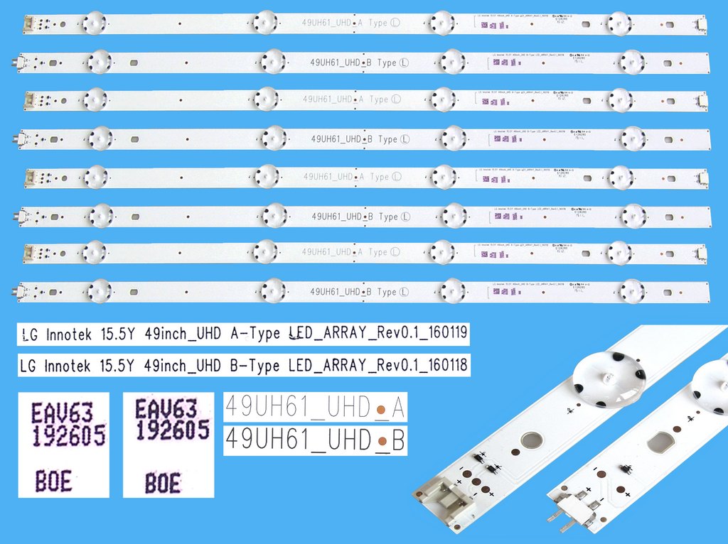 LED podsvit sada LG AGF79082402AL celkem 8 pásků /