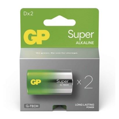 Alkalická baterie GP Super D (LR20), B01412