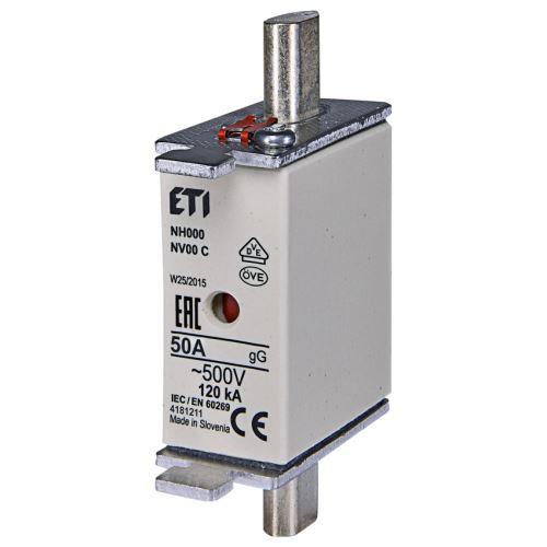 ETI POJISTKA NV/NH 00C GG KOMBI 50A/500V NOŽOVÁ 004181211