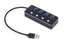 Gembird USB hub 4-port USB 3.1 (Gen 1) hub s vypínači UHB-U3P4P-01