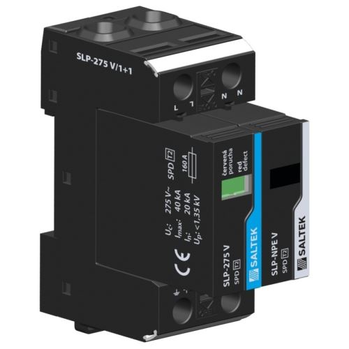 SAL SVODIČ SLP-275 V/1+1, TYP2, 2X20KA, 230VAC, 1+N PÓL
