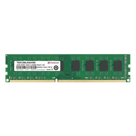 Transcend 4GB  DDR3 1600MHz non-ECC Unbuffered CL11 240-Pin DIMM Dual Rank Memory Module