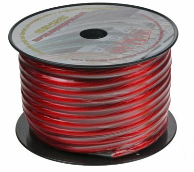 Kabel 20 mm, červeně transparentní 1m