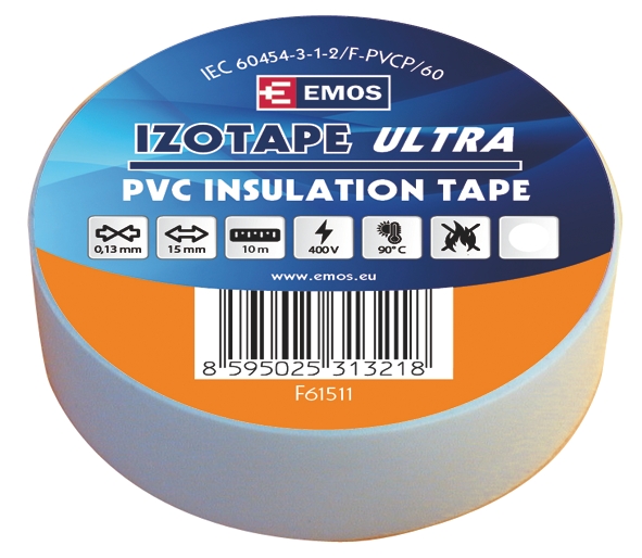 Izolační páska PVC 15mm / 10m bílá, 2001151010