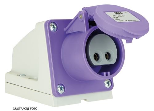 SM PCE 182-4V ZÁSUVKA NÁSTĚNNÁ 24/42V/16A 2P, 100-200HZ, IP44, ZELENÁ