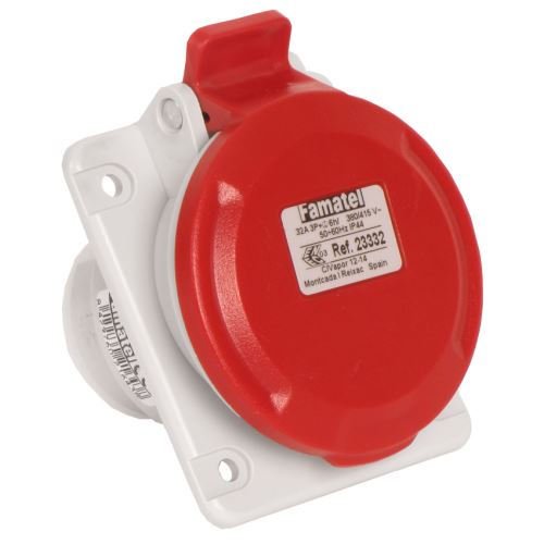FAMATEL ZÁSUVKA VESTAVNÁ IP44-54/400V/32A/4P 6H ŠIKMÁ 10ST 23332