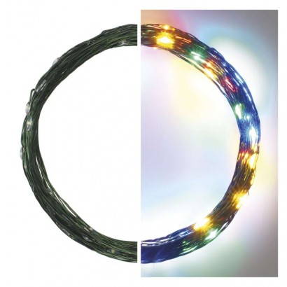 LED vánoční nano řetěz zelený, 7,5 m, venkovní i vnitřní, multicolor, časovač, 1550034001