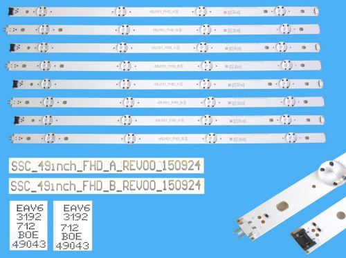LED podsvit 995mm, 8LED sada LG celkem 8 kusů / D-LED Backlight SSC-49inch-FHD / 49LH51/LH