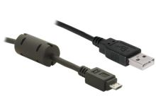 Delock kabel USB 2.0 A samec > micro-USB B samec, ferit, délka 1m 82299 Delock kabel USB 2.0 A samec > micro-USB B samec, ferit, délka 1m 82299