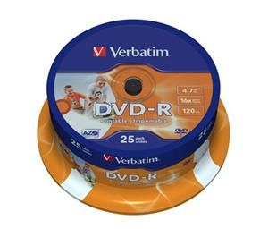 VERBATIM DVD-R AZO 4,7GB, 16x, printable, spindle