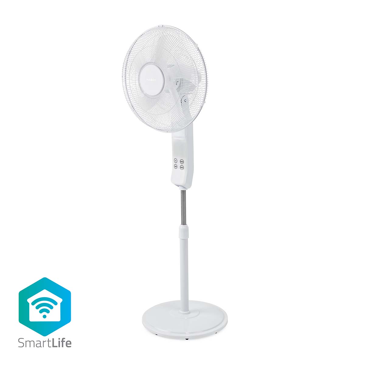 SmartLife ventilátor stojanový Wi-Fi 400 mm dálkové ovládání Android™ / IOS Bílá Nedis FNST17CWT40W