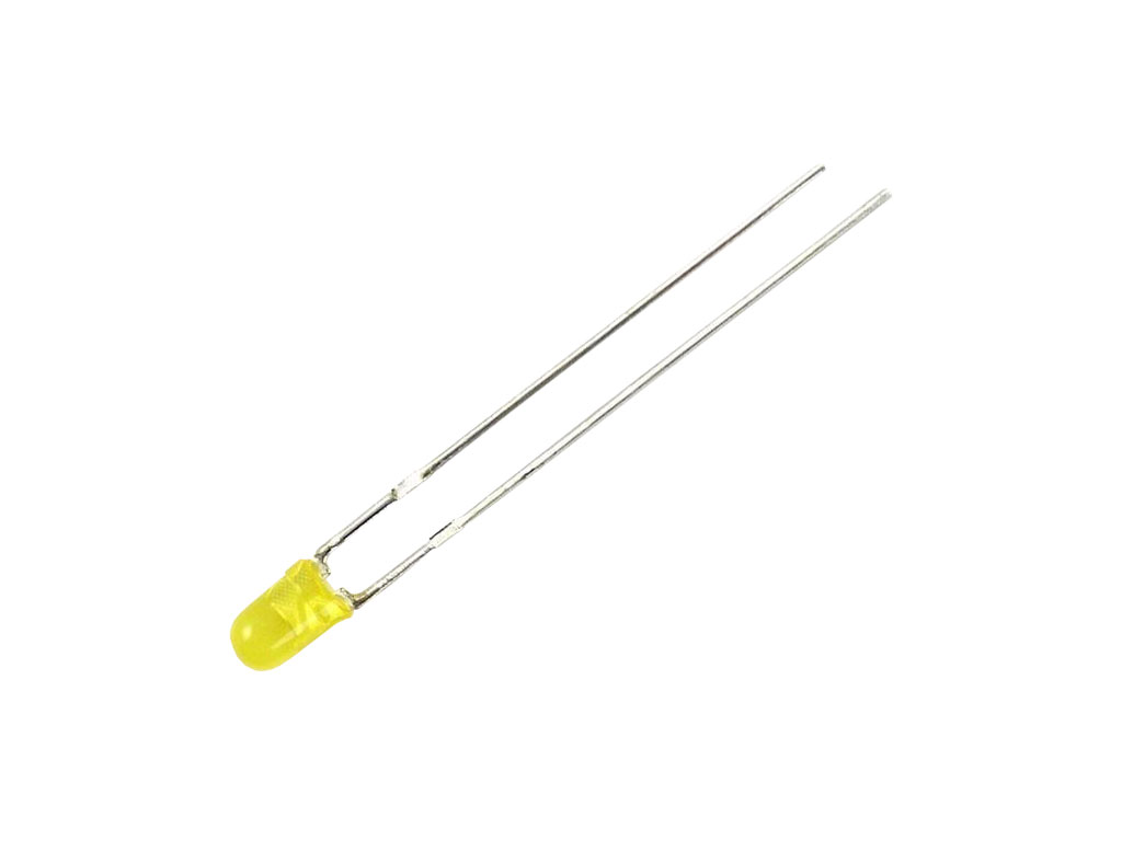 LED dioda žlutá 3mm, kulatá, L-934YD, 8-32mcd/20mA