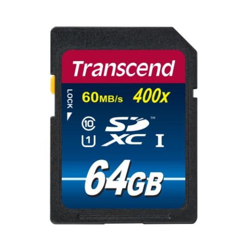 Transcend 64GB SDXC (Class10) UHS-I 400X (Premium) paměťová karta     