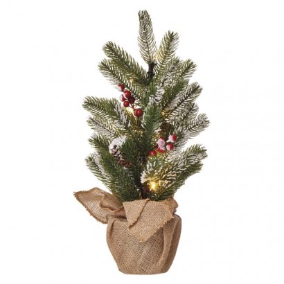 LED vánoční stromek zasněžený, 52 cm, 3x AA, vnitřní, teplá bílá, časovač, 1550000027