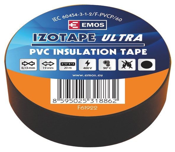 Izolační páska PVC 19mm / 20m černá, 2001192020