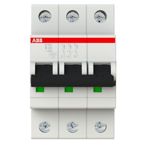 ABB JISTIČ S203-B20 3P 20A B 6KA