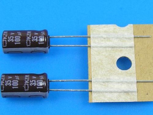100uF/35V - 105°C Nippon  KZM,  kondenzátor elektrolytický, low ESR, long life, high rippl