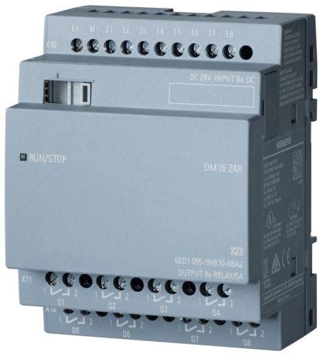 SIE 6ED1055-1NB10-0BA2, LOGO! MODUL ROZŠ. DM16 24R, 24VDC, POUZE PRO LOGO! 8