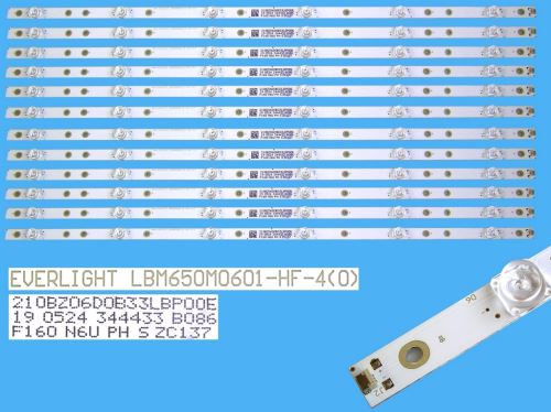LED podsvit 675mm sada Philips celkem 12 pásků / LED Backlight Everlight LBM650M0601-HF-4(